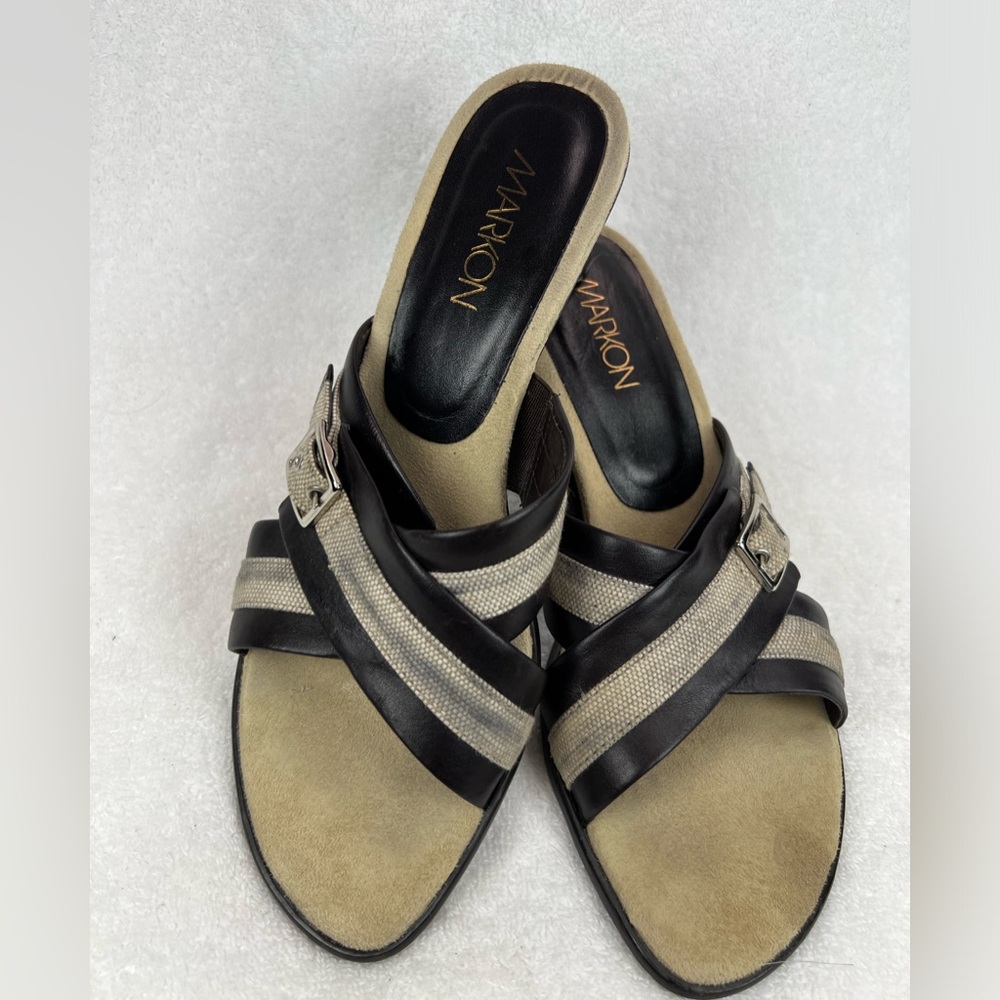 Markon, tan, grey and brown sandals